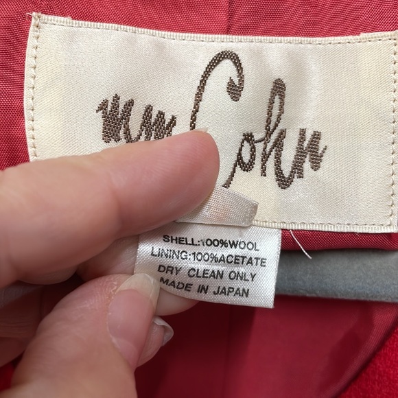 MM Cohn Vintage Designer Wool Button Up Shoulder pads, lined size 10 bla… - Picture 7 of 9